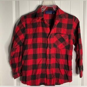 Red and black buffalo plaid flannel shirt